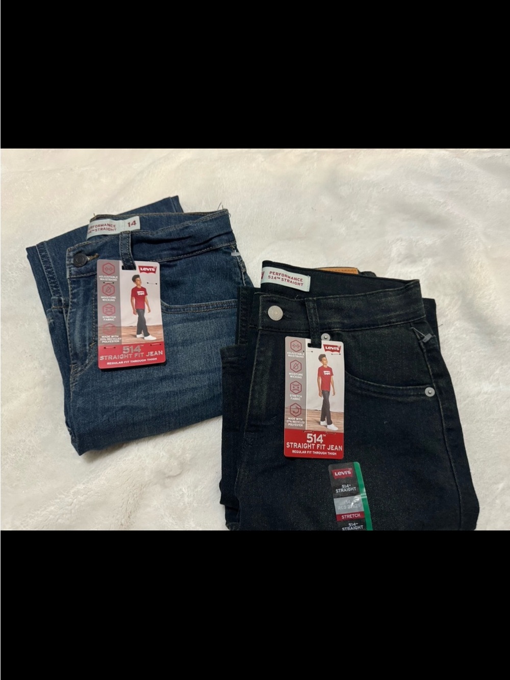 Levi's 514 Straight Fit Jeans - Black / Dark Blue